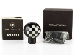 MINI Cooper Gear Shift Knob - Black w/ Checkered Flag Design